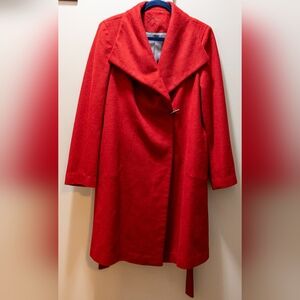 Calvin Klein women's red wool coat size 12